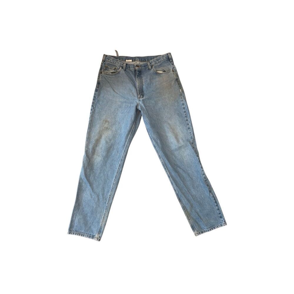 Carhartt Jeans B17 STW Mens 38x34 Blue Light Wash Relaxed Workwear Casual Denim